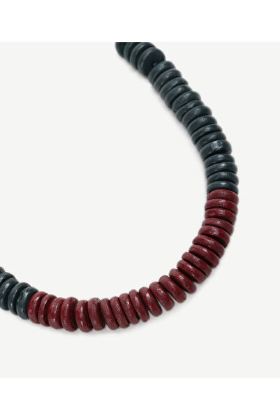 Yargıcı Ahşap Boncuklu Kolye