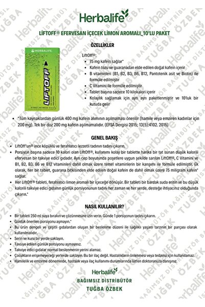 Herbalife LiftOff® Efervesan İçecek Limon Aromalı_10'lu Paket