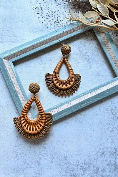 Meva Takı ve Aksesuar Wicker Drop Shaped Earrings I Mev'Art Collection