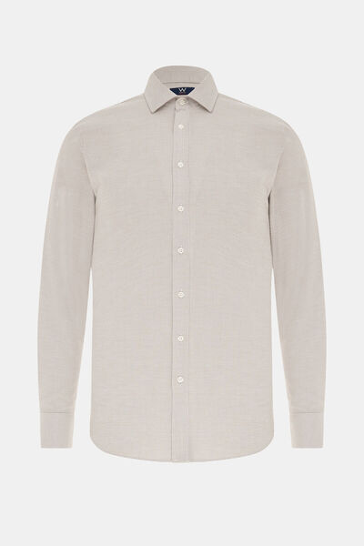 W Collection BEJ UZUN KOLLU GÖMLEK