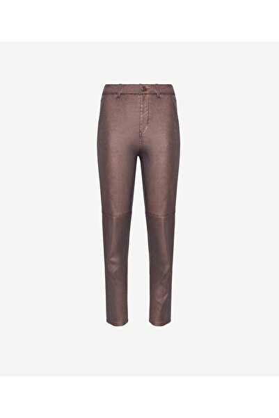 Yargıcı Kesik Detaylı Yüksek Bel Düz Kesim Pantolon