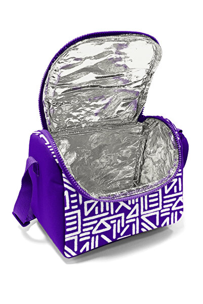 Coral High Kids Purple White Geometric Patterned Thermo Lunchbox 22783