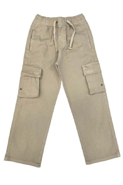 BAŞAK ÇOCUK GİYİM 420917 BAGGY KETEN PANTOLON 9Y,10Y,11Y,12Y Erkek - KREM - 11-12 YAŞ