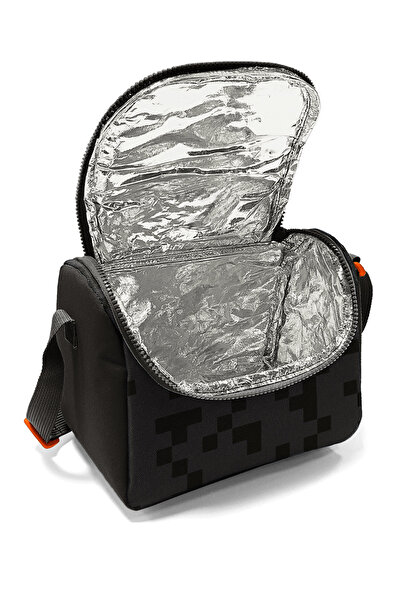 Coral High Kids Black Block Patterned Thermo Lunchbox 22794
