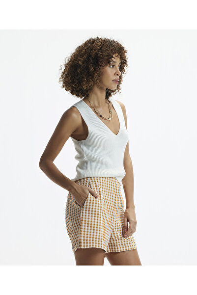 Yargıcı Beli Lastikli Duble Paça Kısa Şort