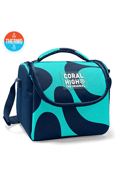 Coral High Kids Navy Blue Turquoise Patterned Thermo Lunchbox 22786