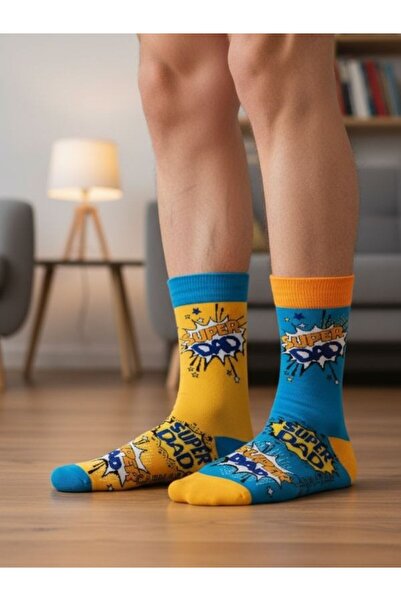 AKSU ÇORAP جوارب منقوشة من Super Dad على اليمين واليسار
