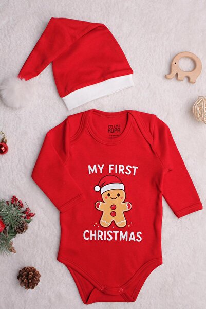 Mini Ropa First Christmas Bebek Yılbaşı Kostümü Yeni yıl Seti Noel Şapkalı