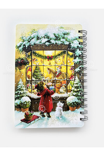 Mia Pera Glitter Notebook A5 New Year Unlined Spiral 14X21 cm New Year Snow Landscape