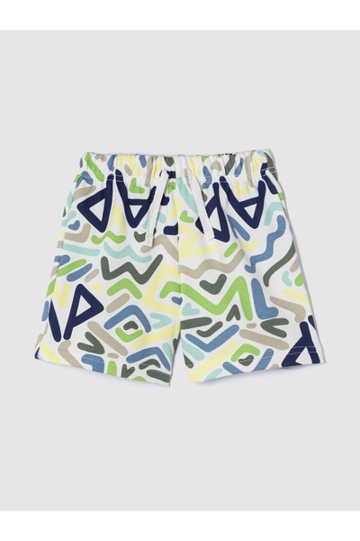 GAP Erkek Bebek Kırık Beyaz Gap Logo Desenli Şort
