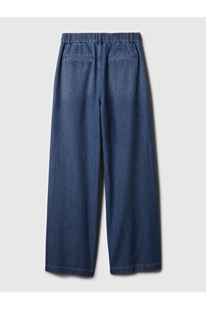 GAP Kadın Mavi 365 High Rise Pileli Jean Pantolon