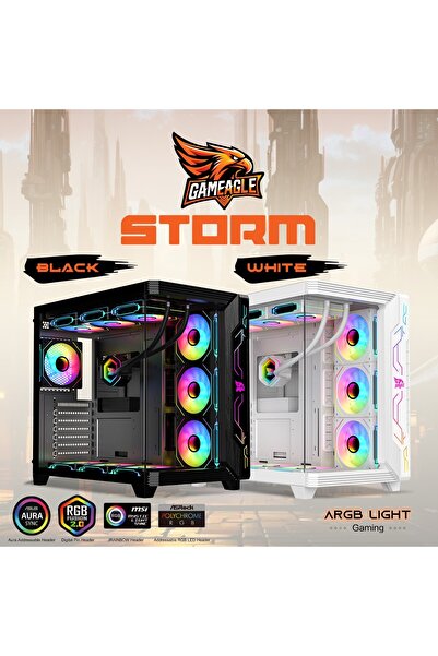 gameagle STORM BİLGİSAYAR KASASI / 850W +80 POWER / 360 MM SIVI SOĞUTMA (SİYAH)
