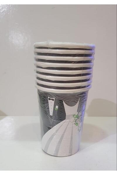 Yerli Bardak Karton 8 Li Gelin Damat Temalı