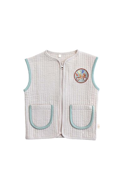 Miela Kids Vestă matlasată cu țevi de contrast