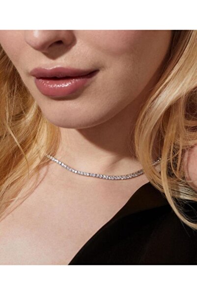 MAKSESUAR Kadın Su Yolu Zirkon Taşlı Choker Kolye