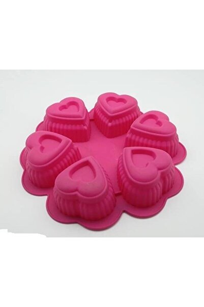 enc SİLİKON KEK KALIBI DOLGULU 6 LI KALP