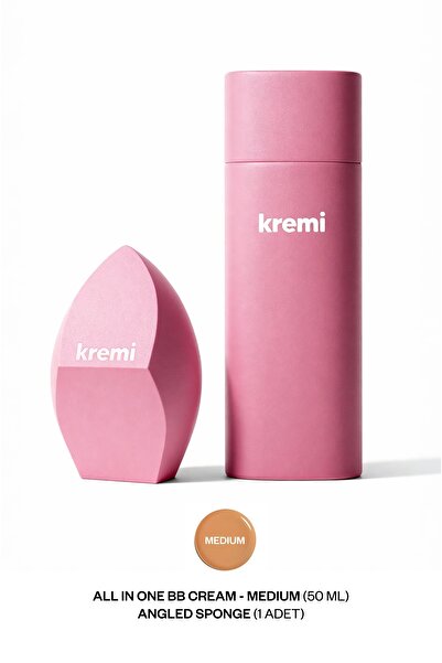 Kremi Yüksek Kapatıcı SPF50 Parlak Bitiş Nemlendirici 50ml, Makyaj Süngeri Set