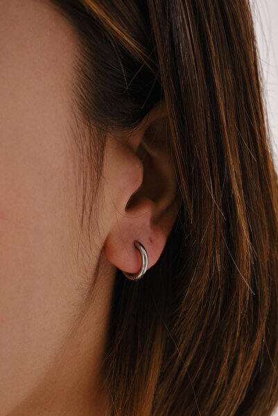 ByFlorya Jewelry Steel Hoop Earrings Non Tarnish Diameter 1.2cm Suitable for Daily Wear Tube Earrings