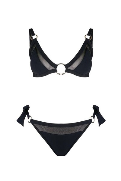 AYYILDIZ 5702 Set bikini triunghiular negru fără cupă