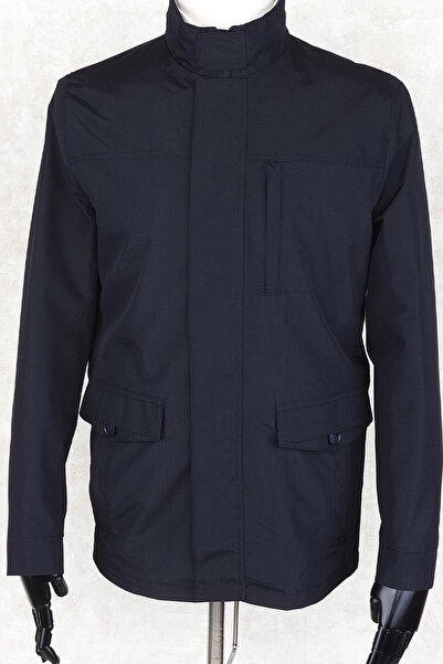 Jan Carlucci Slimfit Lacivert Yazlık İnce Mont