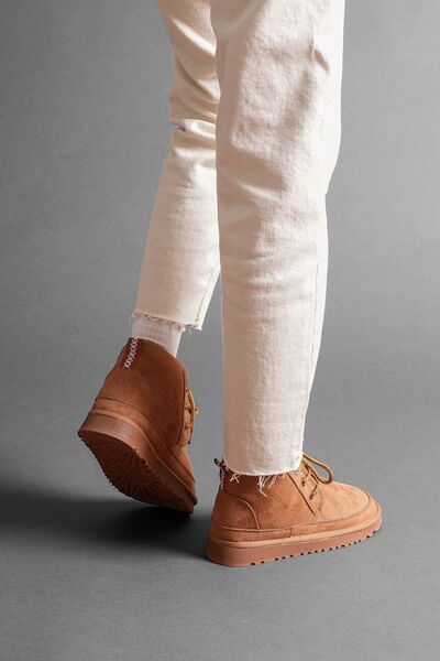 Esilapark Lace-Up Thin Real Suede Fur Lightweight Women's Boots