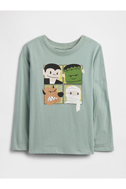 GAP Erkek Bebek Yeşil Grafik Baskılı T-Shirt