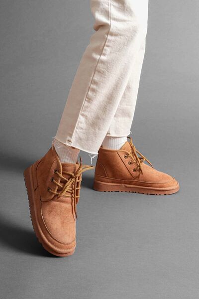 Esilapark Lace-Up Thin Real Suede Fur Lightweight Women's Boots