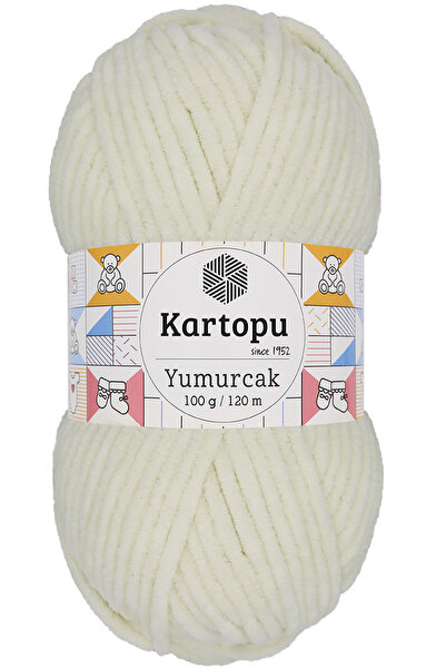 Kartopu خيط كارتوبو يوموركاك المخملي للحياكة اليدوية، أبيض فاتح K011