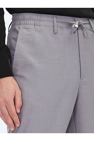 Kip Gray Plain Woven Jogging Fit Casual Trousers