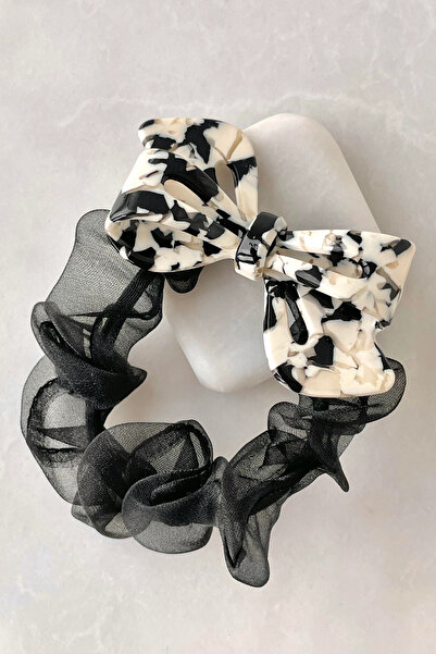 Leo'Stone Cataramă cu fundă cu detaliu din tul elastic cu design multicolor