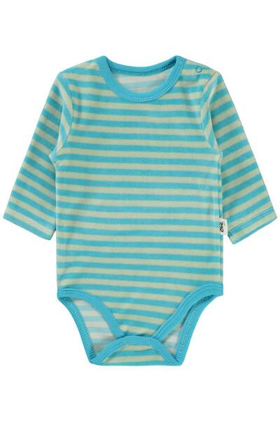 Civil Baby Striped 1-18 Months Snap Fastener Bodysuit - Baby Blue 1-3 Months