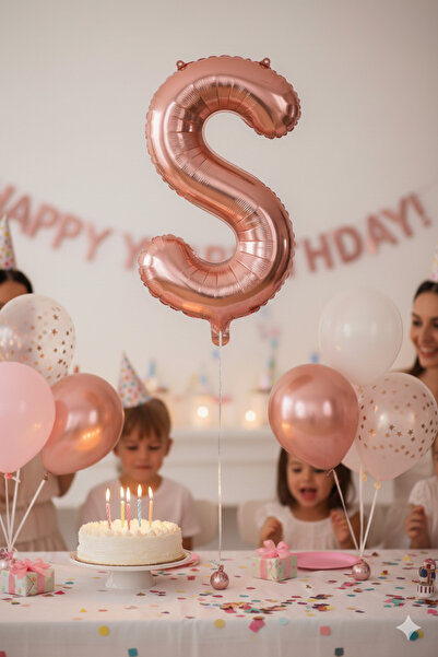 Deniz Party Store بالون ورق ذهبي وردي مقاس 36 - 40 سم (صغير)