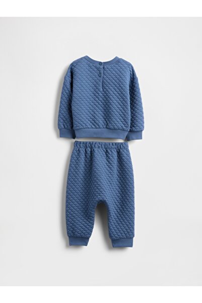 GAP Bebek Mavi Kapitone Brannan Bear Cepli Outfit Set