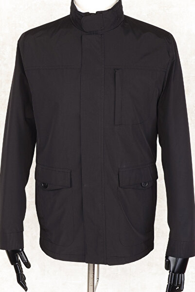 Jan Carlucci Slimfit Siyah Yazlık İnce Mont