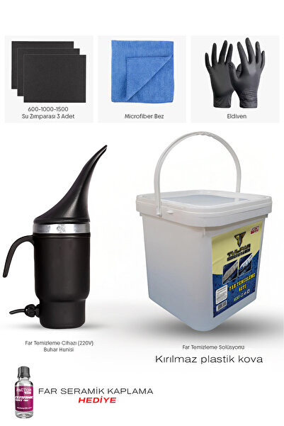 TULPAR KİMYA Buharlı Far Temizleme Far Parlatma Avantajlı Set Paket (HEADLIGHT CLEANER KIT)