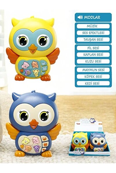 SCOWETTO Oyuncak Işıklı ve Sesli Müzikli Baykuş Bebek Piyanosu Sarı VR-855-102A