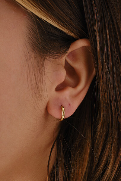 ByFlorya Jewelry Steel Hoop Earrings Non Tarnish Diameter 1.2cm Suitable for Daily Wear Tube Earrings