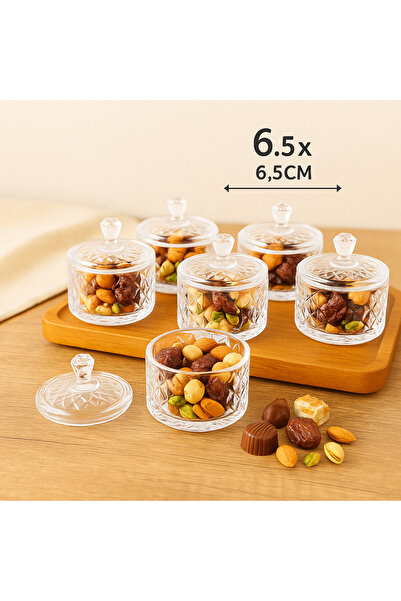 Dania A set of 6 glass bowls for serving sweets, nuts, dates, and all other presentations and occasions.