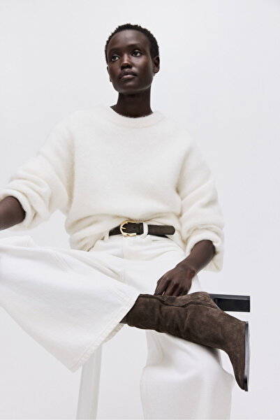 H&M Topuklu Süet Çorap Bot