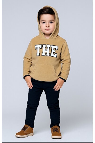 JNA Boy's Hooded Kangaroo Pocket Ribbed Fleece Sweatshirt