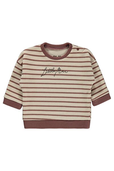 Civil Baby Little Man Çizigili 6-18 Ay Sweatshirt - Kahverengi 6-9 Ay