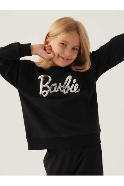 Barbie Roly Poly Kız Garson 9-14 Yaş Sweatshirt - Siyah 9-10 Yaş