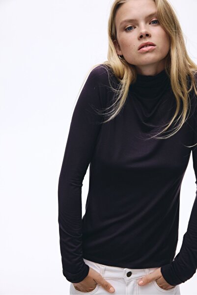 H&M Balıkçı Yakalı Viskoz Üst