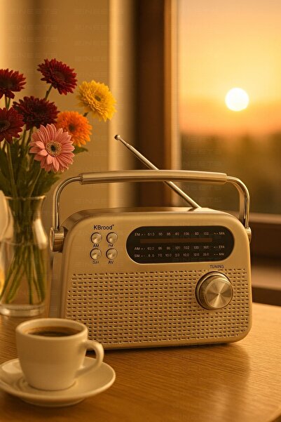 Zineets Nostaljik Radyo Fm Ahşap Görünümlü Bluetooth Hoparlör Ahşap Renk Vintage Işıklı Usb Sd