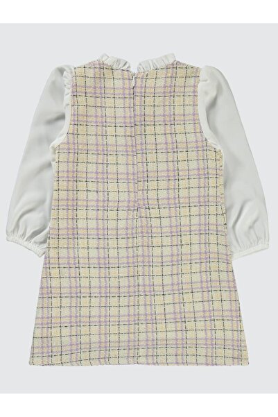 Civil Girls Düğmeli 2-5 Yaş Elbise - Lila3-4 Yaş