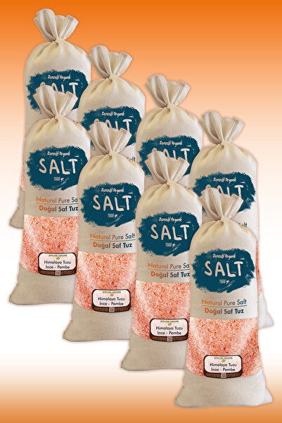 Zencefil Organik Himalaya Tuzu 8 Kg. Bez Torbada (1kg.x8ad.) Ince Çekim Pembe...