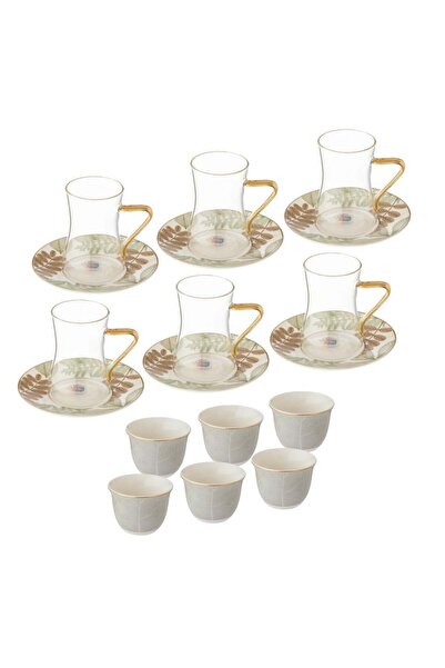 Dania طقم شاي وقهوة زجاجي 18 قطعة