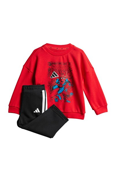 adidas JV7371-B I Mrvl Sm Jog Bebek Eşofman Takımı Kırmızı