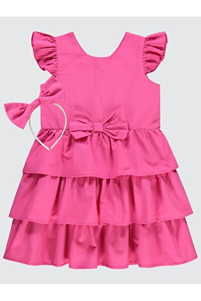 Civil Girls Fiyonklu 6-9 Yaş Elbise - Fusya7-8 Yaş