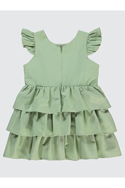 Civil Girls Fiyonklu 2-5 Yaş Elbise - Yeşil 3-4 Yaş